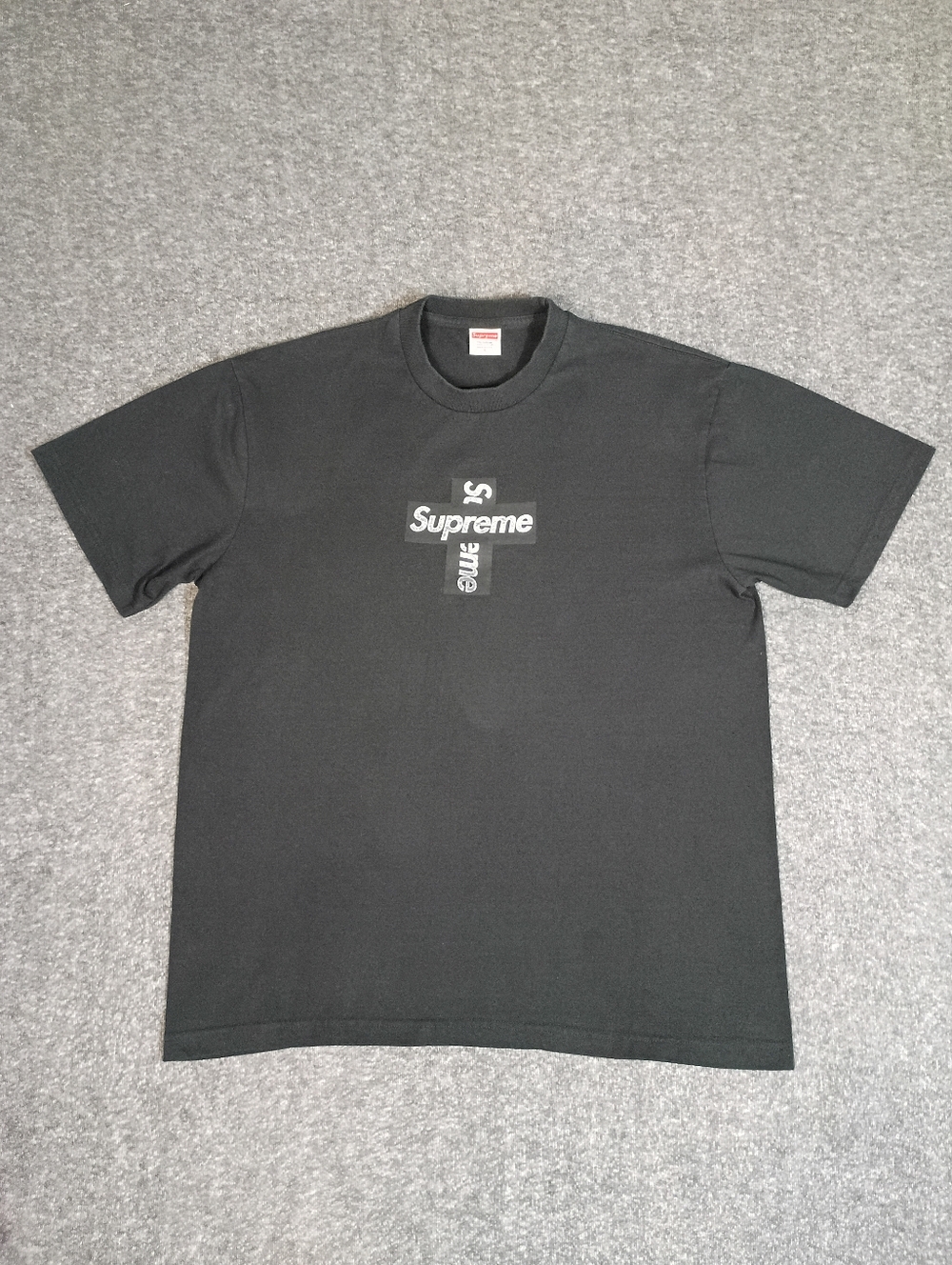 Supreme Cross Box Logo T Shirt Black  L Vintage Y2K Streetwear Made In USA